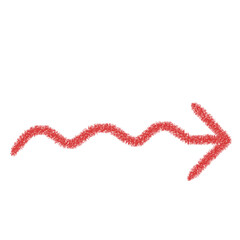 クレヨンで描いた手描き矢印　なみなみ