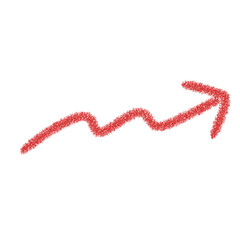 クレヨンで描いた手描き矢印　上がるなみなみ