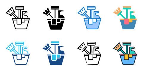 Equipment cleaning icon set multiple style collection 