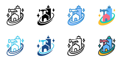 Exterior maintenance icon set multiple style collection 