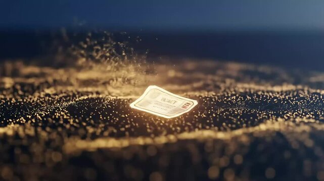 golden ticket digital data flow credit card abstract technology