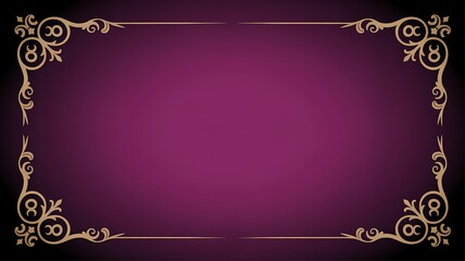 Elegant ornate golden border design on a rich purple gradient background, perfect for invitations and announcements