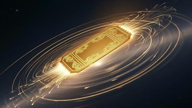 golden ticket radiant cosmic energy abstract