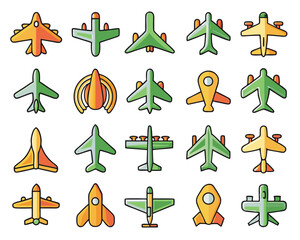 Dynamic aviation symbol featuring a stylized aircraft performing a circular maneuver within a bold geometric ring for branding and identity applications isolated on transparent background