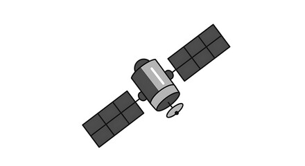 A sleek, modern satellite with solar panels extended, poised for its mission in the vast expanse of space