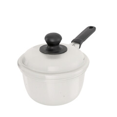 家庭や飲食店での調理に使う料理用の片手鍋。Blenderでモデリングしたイメージ3Dイラストです。