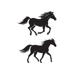Obraz premium Morgan horse black silhouette,horse black vector