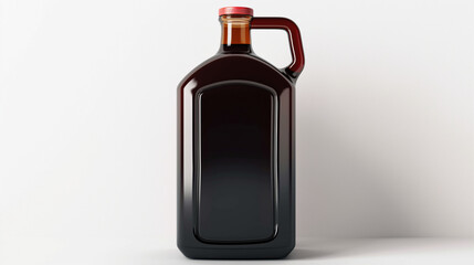 Large amber glass jug with red cap