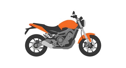 Orange and Black Motorcycle Illustration