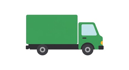 Green Cargo Truck Illustration for Logistics and Delivery Services