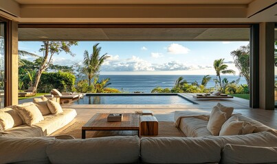 Obraz premium Quiet luxury home interior. Luxurious vacation bedroom decor and furniture, Generative AI