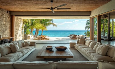 Obraz premium Quiet luxury home interior. Luxurious vacation bedroom decor and furniture, Generative AI