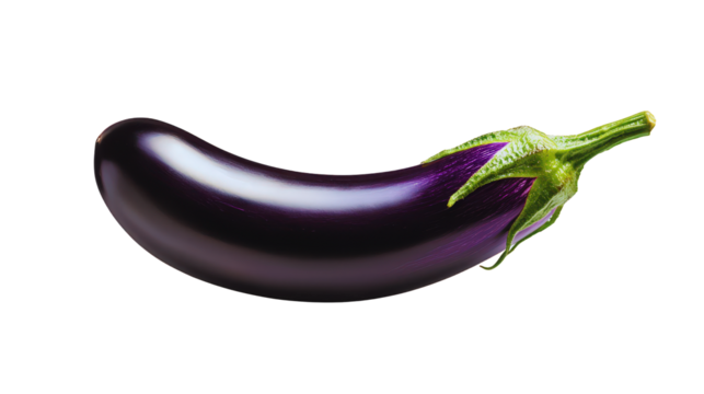 A deep purple eggpant on transparent background PNG