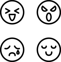 アイコン　人物　顔　表情　絵文字　顔文字　ビジネス　飾り　あしらい　デザイン　イラスト素材セット