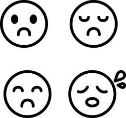 アイコン　人物　顔　表情　絵文字　顔文字　ビジネス　飾り　あしらい　デザイン　イラスト素材セット