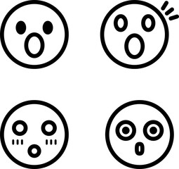 アイコン　人物　顔　表情　絵文字　顔文字　ビジネス　飾り　あしらい　デザイン　イラスト素材セット