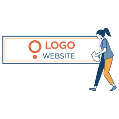 Digital marketing professional reviews website logo design and development progress while planning future strategies for online growth and brand visibility