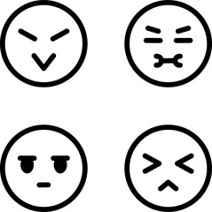 アイコン　人物　顔　表情　絵文字　顔文字　ビジネス　飾り　あしらい　デザイン　イラスト素材セット