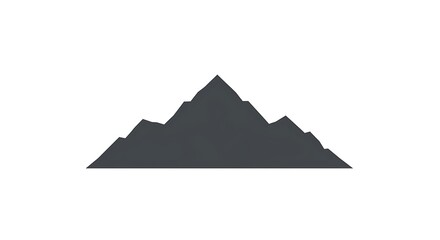 Simple dark gray silhouette of a mountain range on a white background, perfect for design.