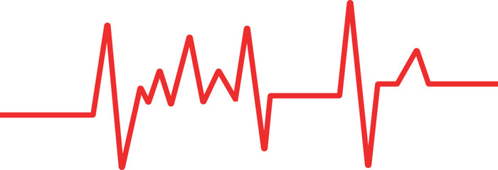 Red Heartbeat Line on White Background