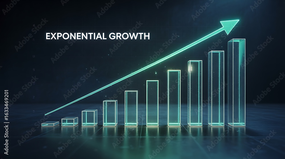 Poster achieve incredible success with this dynamic chart visualizing exponential growth and upward trends.