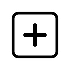 Fototapeta premium Add or sum icon with black outline