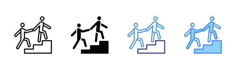 Assistance icon set multiple style collection