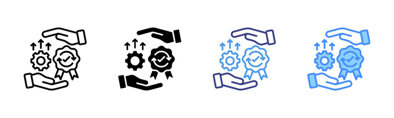 Quality Assurance icon set multiple style collection