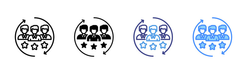 Crm icon set multiple style collection