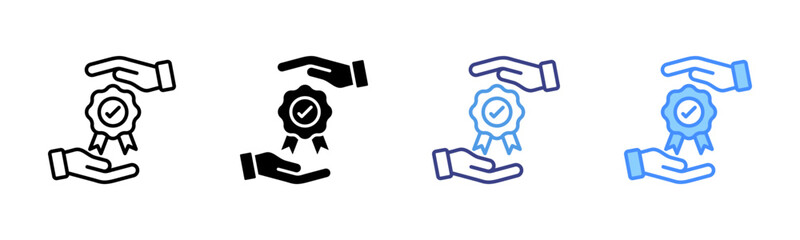 Quality Assurance icon set multiple style collection