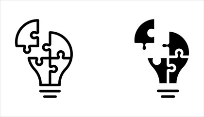 Problem Solving icon set. Outline style icon design isolated on white background