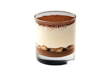 Tiramisu in a glass: A decadent tiramisu layered in a clear glass, capturing its texture, taste, and layers. A simple and elegant dessert experience.