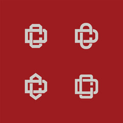 Obraz premium Set monogram Letter CD logo set featuring interlocking, sport, classic. Ideal for clothing, branding, luxury identity, packaging, apparel and etc.