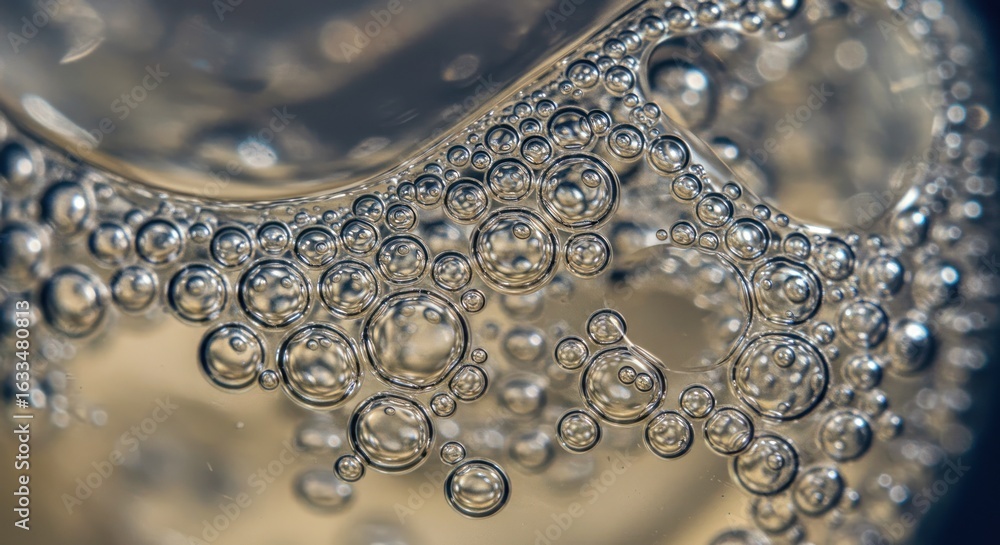 Aufkleber intricate network of translucent spheres capturing a play of light and subtle refractions