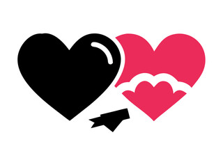 Eternal Bonds ,A Romantic Vector ,Heart bonds,Dynamic heart feeling,love bonds, Half heart designs, silhouette of blank heart, Romantic heart , Relation of heart, Everlasting beating heart, 