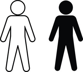 Fototapeta premium Toilet signs with male and female figures are common symbols for restrooms