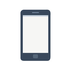 Flat vector icon of a generic smartphone with rounded edges and a blank screen, perfect for representing mobile devices, apps, or tech-related content.