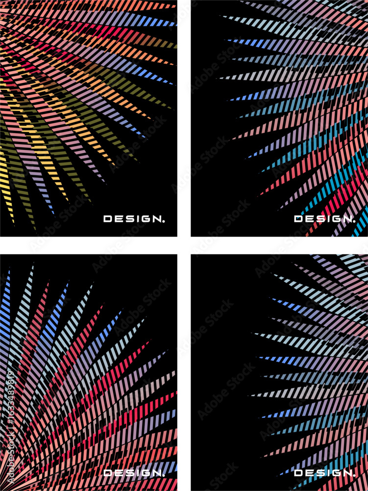 Poster this collection of modern abstract vector backgrounds features a pattern of colorful parallel stripe