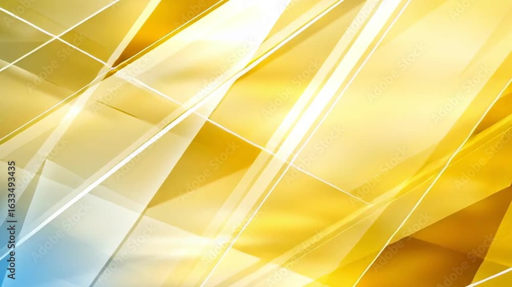 Poster abstract background with golden and white diagonal line pattern featuring bright light reflections a