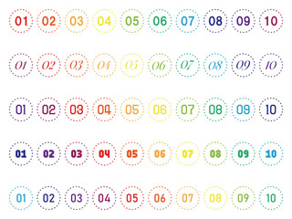 丸番号点線セット