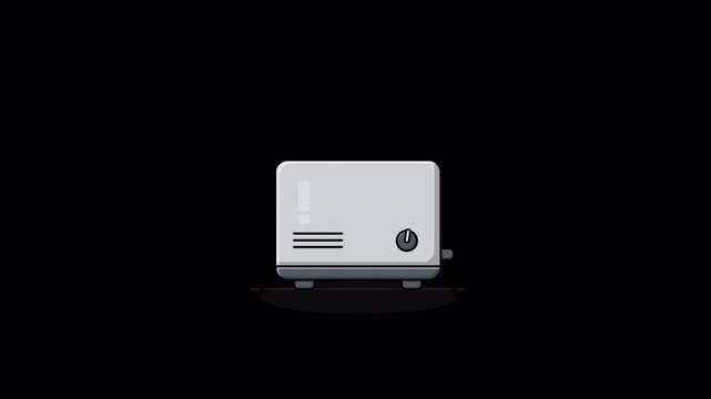 Animated Toaster. Kitchen equipment Concept Video - Transparent