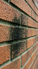 レンガ壁の汚れとカビ