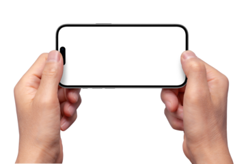 スマートフォンをしっかりと掴んでいる両手