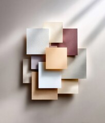 Fototapeta premium Modern Premium Abstract Geometric Pattern with Neutral Earth Tone Palette for Creative Branding and Interior Design Marketing Content