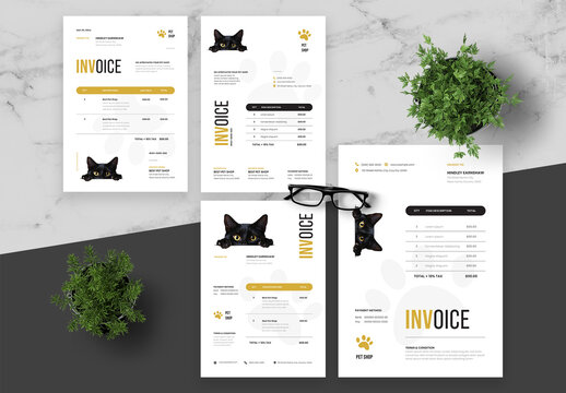 Yellow And Black Invoice