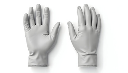 Pair of Gray Protective Gloves Isolated on White Background