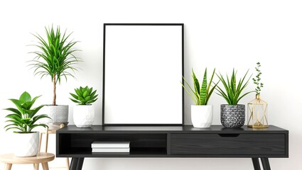 Minimalist plant decor enhancing interior ambiance with serene flora, rule of thirds.