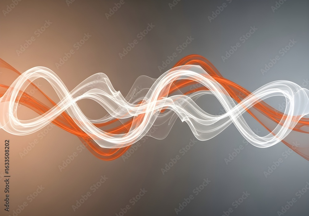 Aufkleber abstract background with orange and white flowing lines creating a dynamic and modern design