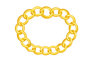 Gold chain jewelry on white background
