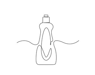 Household bottle outline drawing illustration. one continuous line drawing of home sanitary bottle.